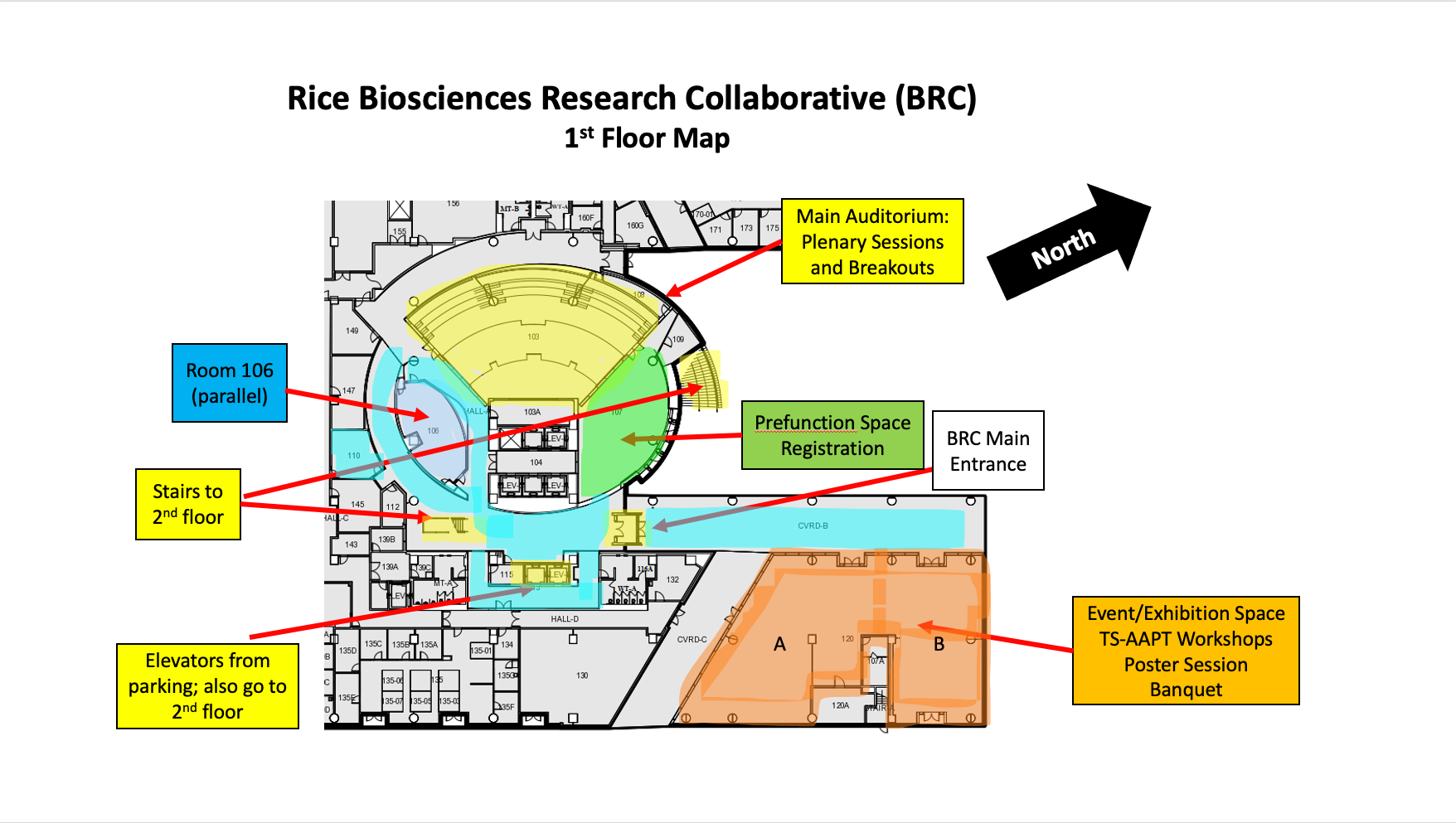 Rice BioSciences Research Collaborative - 1st Floor Map