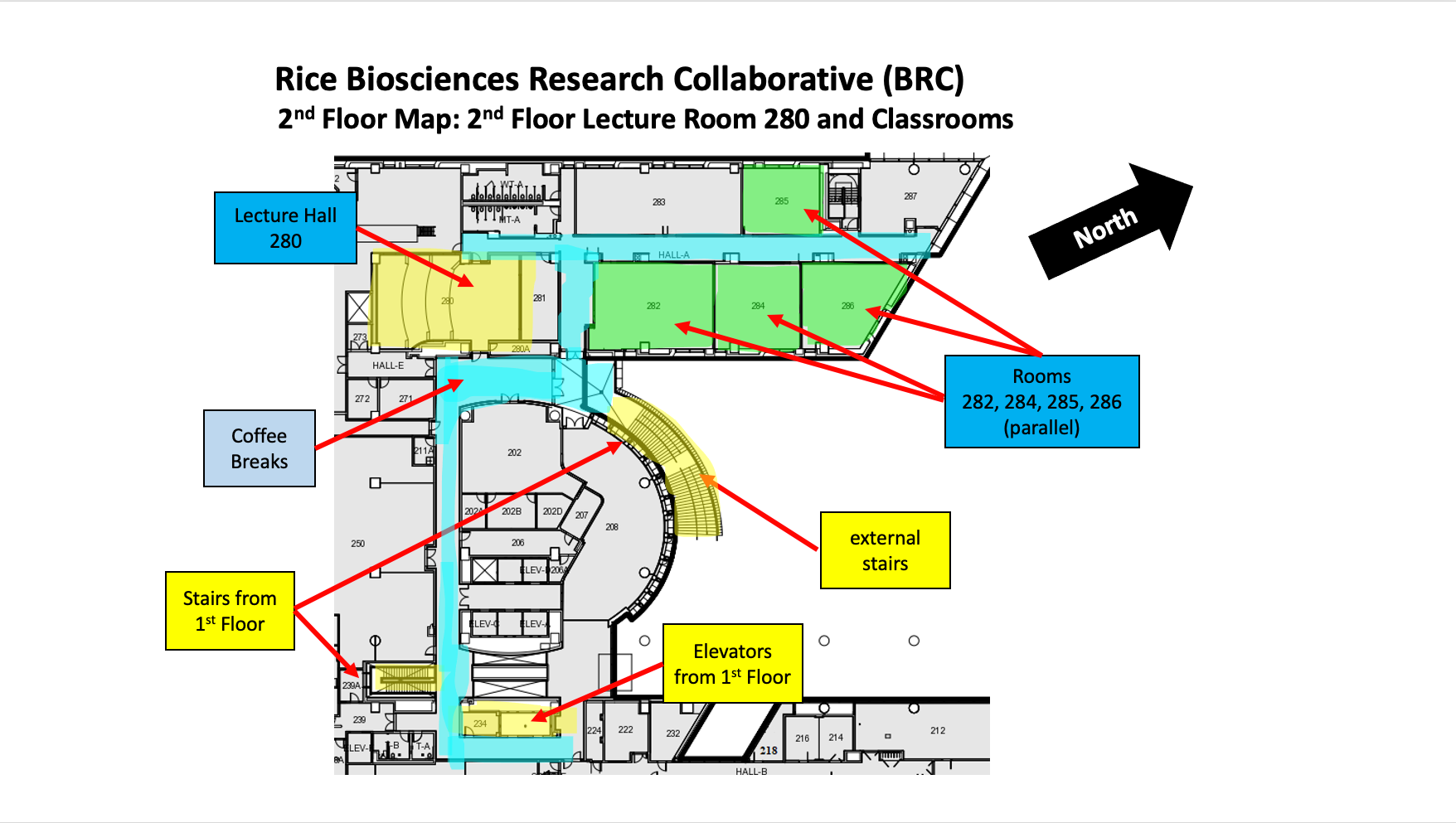 Rice BioSciences Research Collaborative - 2nd Floor Map